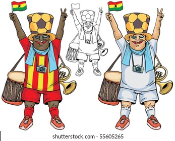 Fan of Ghana,
 without gradients, very easy to edit, conveniently grouped