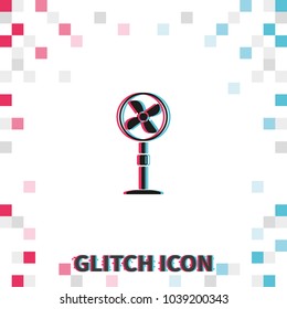 Fan  glitch effect vector icon.