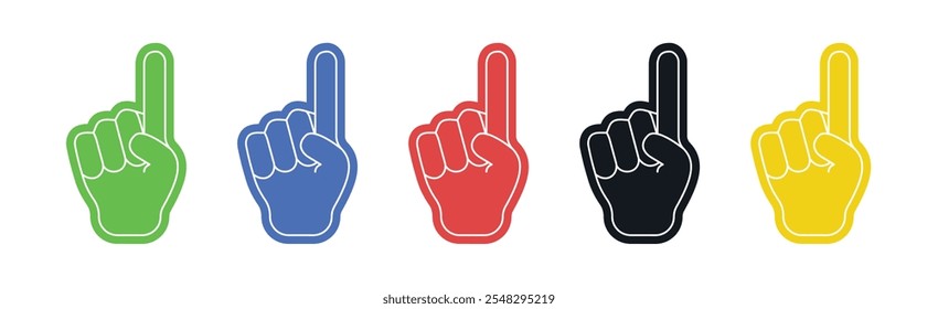 fan gloves with thumbs up set vector design illustration isolated white background