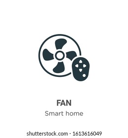 Fan glyph icon vector on white background. Flat vector fan icon symbol sign from modern smart house collection for mobile concept and web apps design.