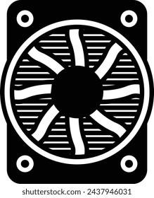 Fan glyph and line vector illustration