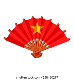 Fan with gold star icon. Cartoon illustration of fan with gold star vector icon for web design