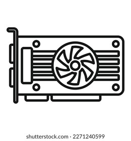 Fan gpu card icon outline vector. Pc graphic. Memory video