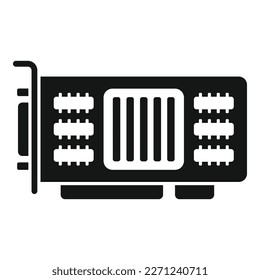 Fan gpu card icon simple vector. Pc graphic. Memory video
