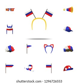 fan hair band with ears icon. Russian Fan atributs icons universal set for web and mobile