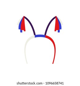 fan hair band illustration. Element of fans accessory for mobile concept and web apps. Colored in Russian national flag fan hair band flat can be used for web and mobile on white background