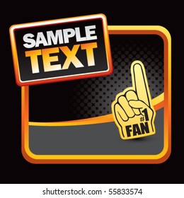 fan hand black halftone stylized ad
