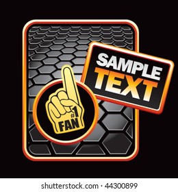 fan hand black hexagon advertisement