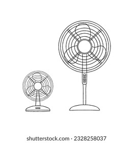 fan hand drawn doodle illustrations vector set