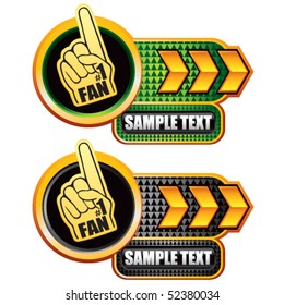 fan hand gold arrow nameplates