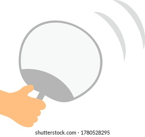 A fan in hand isolated vector illustration