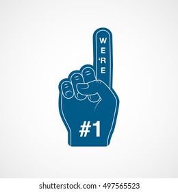 Fan Hand Number One Blue Flat Icon On White Background