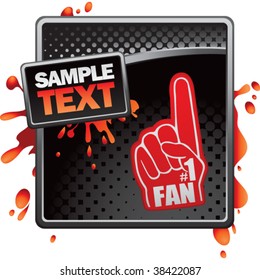 fan hand on black halftone banner template