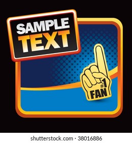 fan hand on stylized advertisement