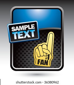 fan hand on stylized banner