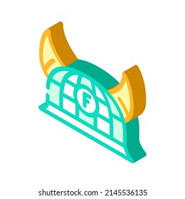 Fan, der isometrische Icon Vektorgrafik. Fan-Hut-Schild. einzelne Symbolillustration