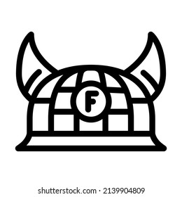 fan hat line icon vector. fan hat sign. isolated contour symbol black illustration