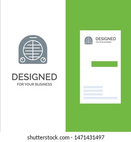 Fan, Heater, Heating, Home Grey Logo Design and Business Card Template. Vector Icon Template background