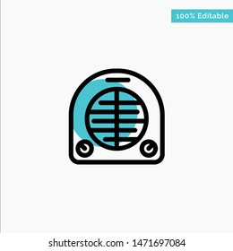 Fan, Heater, Heating, Home turquoise highlight circle point Vector icon