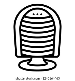 Fan heater icon. Outline fan heater vector icon for web design isolated on white background