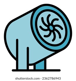 Fan heater icon outline vector. Home construction. Work tool color flat