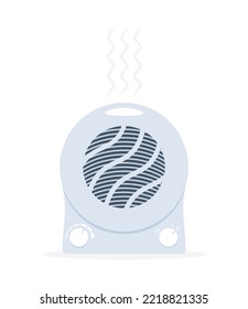 Fan heater isolated on white background. Flat vector illustration