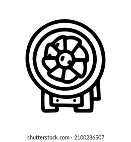 fan heater line vector doodle simple icon