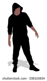 fan hooligan wearing a hood, vector
