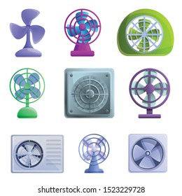 Fan Hvac Icons Set. Cartoon Set Of Fan Hvac Vector Icons For Web Design