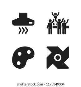 fan icon. 4 fan vector icons set. concert, extractor hood and palette icons for web and design about fan theme