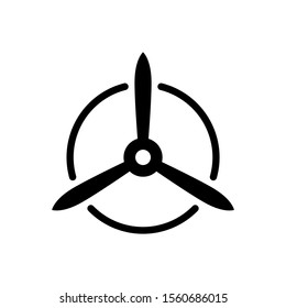 Fan-Symbol in schwarzem Flachdesign, From Travel, Ferien- und Tourismussymbole, Hotelsymbole, Vektorsymbol