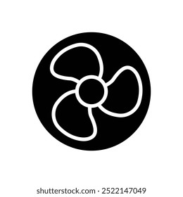 fan icon black vector design illustration isolated white background
