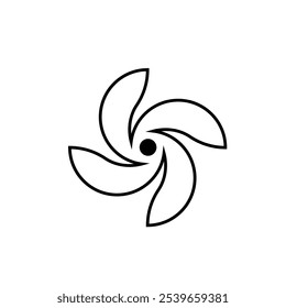 Fan Icon. Blower, Turbine. Airflow, Propeller Symbol - Vector. 