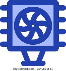 fan icon blue style design