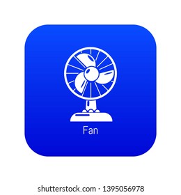 Fan icon blue vector isolated on white background