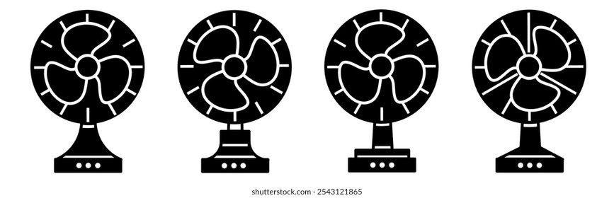 Fan icon collection. Stock vector illustration.