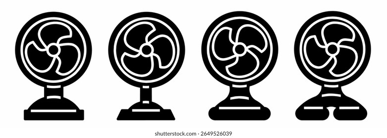 Fan icon collection. Stock vector illustration.
