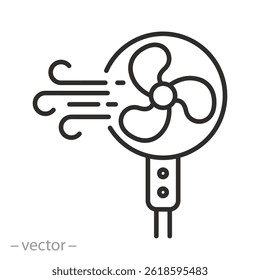 fan icon, cool wind, thin line vector illustration