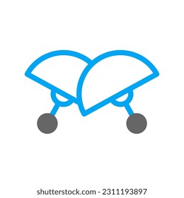 Fan icon duotone blue grey colour style chinese new year vector element and symbol perfect.