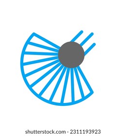 Fan icon duotone blue grey colour style chinese new year vector element and symbol perfect.