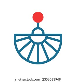 Fan icon duotone red blue colour chinese new year vector element and symbol perfect.