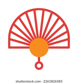 fan icon duotone red style chinese new year illustration vector perfect. Icon sign from modern collection for web. Nice design perfect.