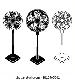Fan icon. editable simple icon on white background