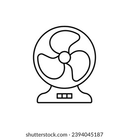 Fan icon. Electric table fan is designed in simple style on white background.
