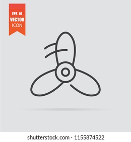 Fan icon in flat style isolated on grey background. For your design, logo. Vector illustration.