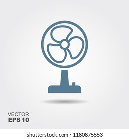 Fan Icon in flat style isolated on grey background. Vector illustration