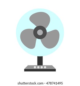 Fan icon in flat style isolated on white background. Home appliances symbol vector illustration