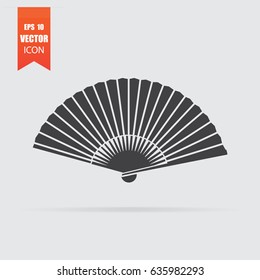 Fan icon in flat style isolated on grey background. For your design, logo. Vector illustration.