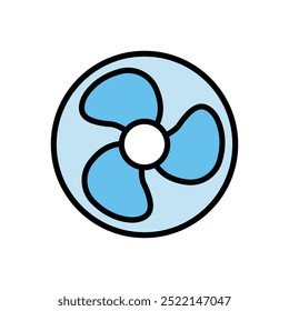 fan icon flat vector design illustration isolated white background