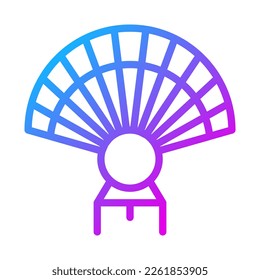 fan icon gradient purple style chinese new year illustration vector perfect. Icon sign from modern collection for web. Nice design perfect.